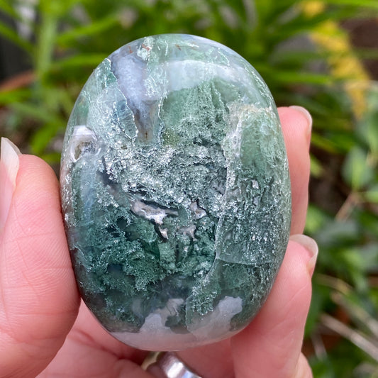Moss Agate Palm Stone