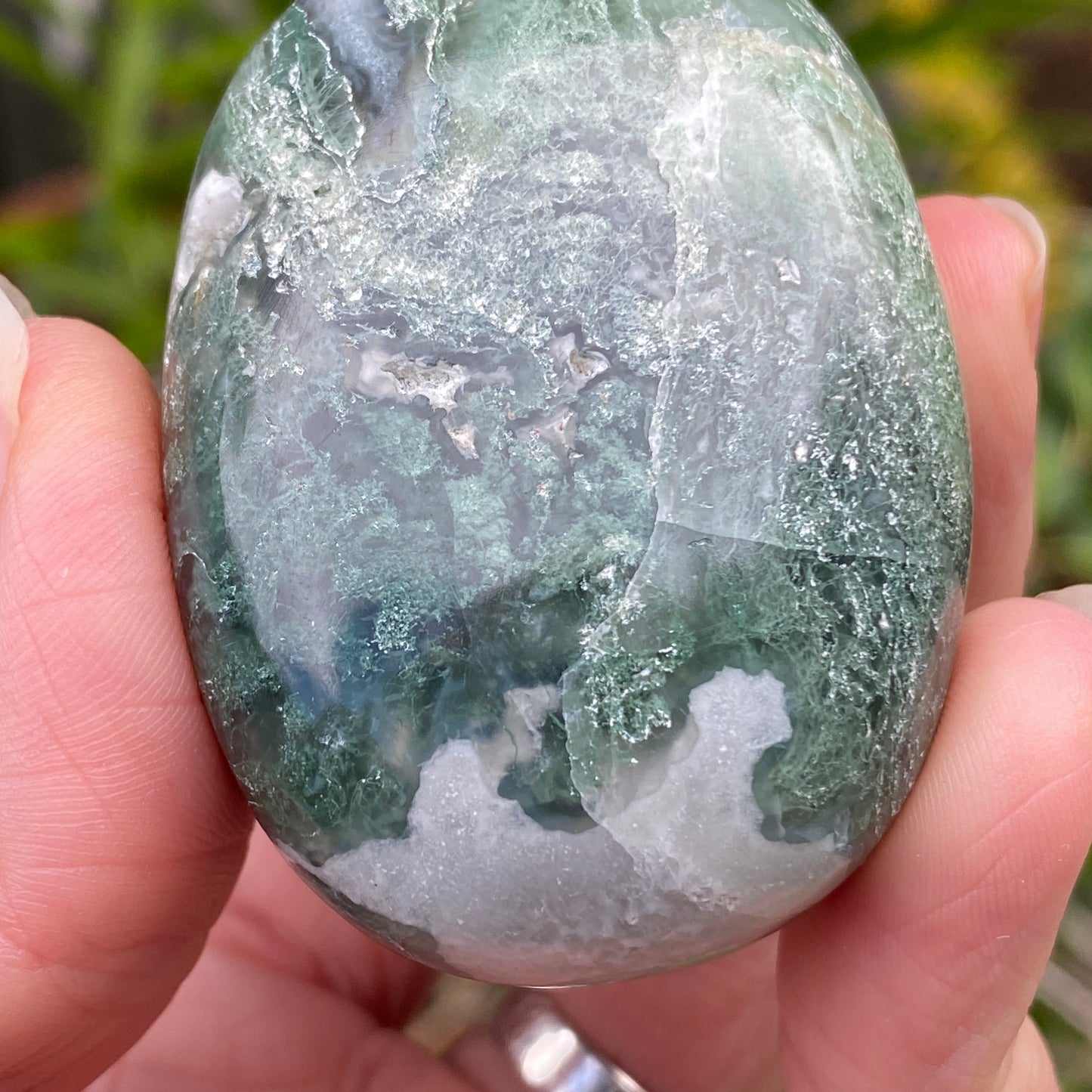 Moss Agate Palm Stone