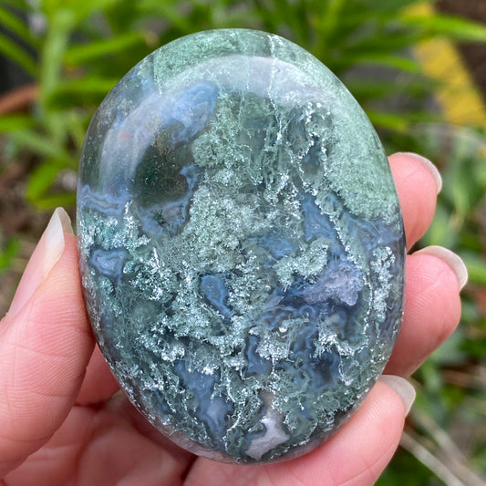 Moss Agate Palm Stone