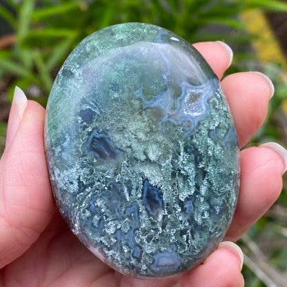 Moss Agate Palm Stone