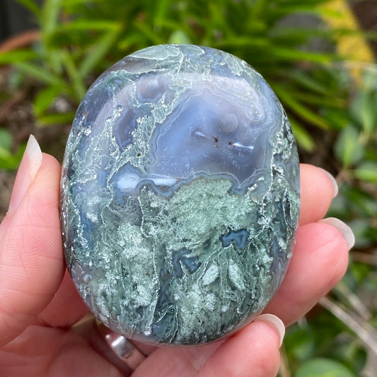 Moss Agate Palm Stone
