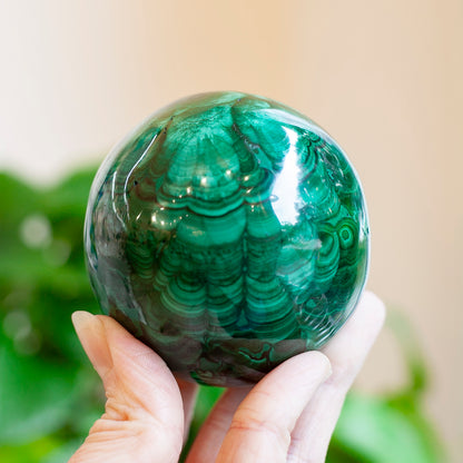 Solid Malachite Sphere, 65mm