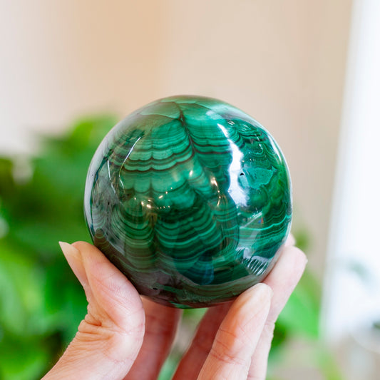 Solid Malachite Sphere, 65mm