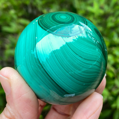 Malachite Sphere, Chatoyant