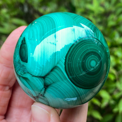 Malachite Sphere, Chatoyant