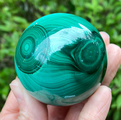 Malachite Sphere, Chatoyant