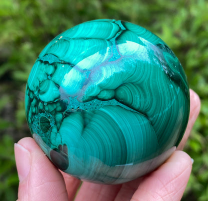 Malachite Sphere, Chatoyant