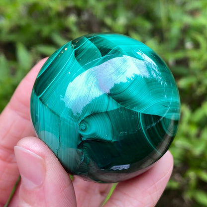 Malachite Sphere, Chatoyant
