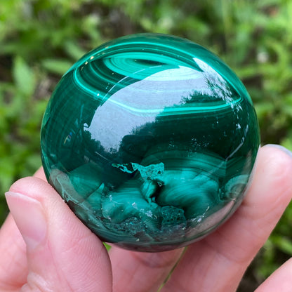 Malachite Sphere, Chatoyant