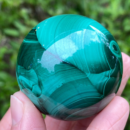 Malachite Sphere, Chatoyant