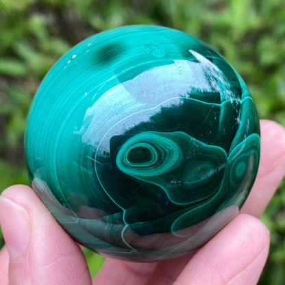 Malachite Sphere, Chatoyant