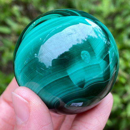 Malachite Sphere, Chatoyant