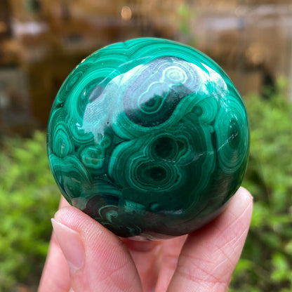 Malachite Sphere, Chatoyant