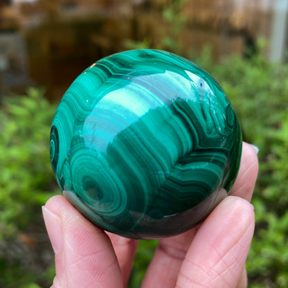 Malachite Sphere, Chatoyant