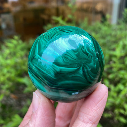 Malachite Sphere, Chatoyant