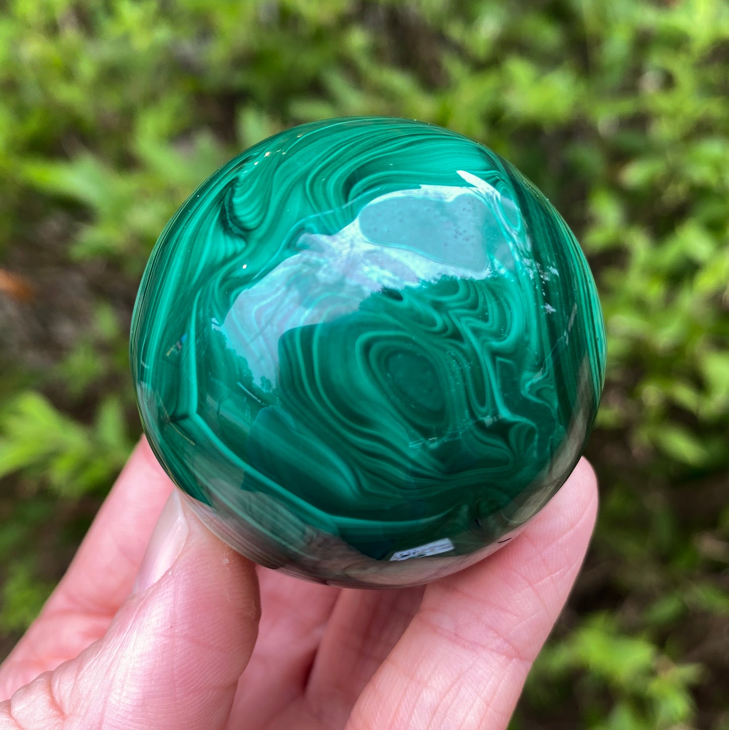 Malachite Sphere, Chatoyant