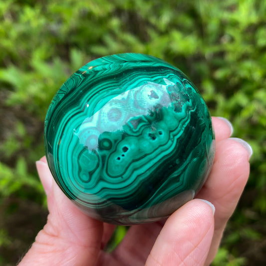 Malachite Sphere, Chatoyant