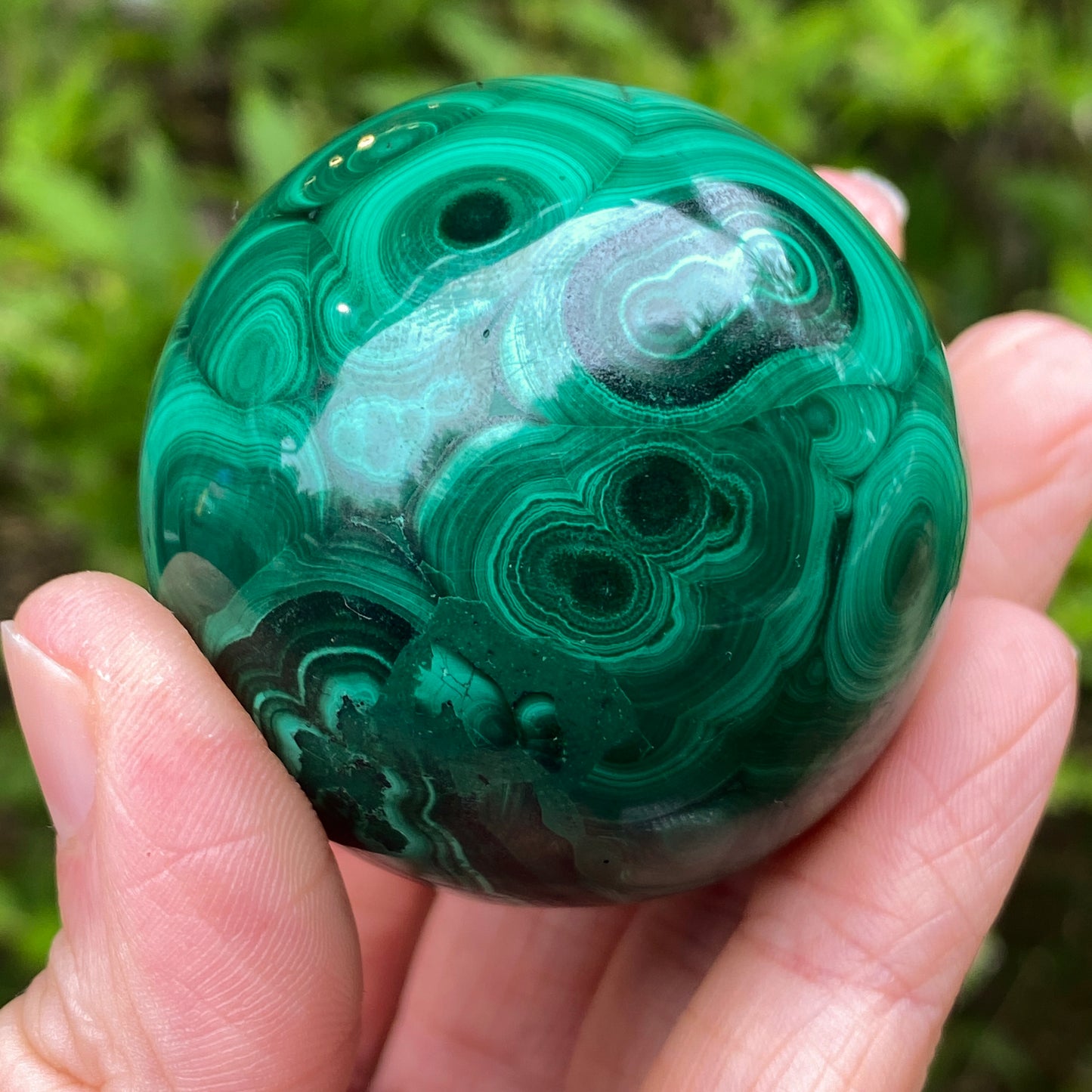 Malachite Sphere, Chatoyant
