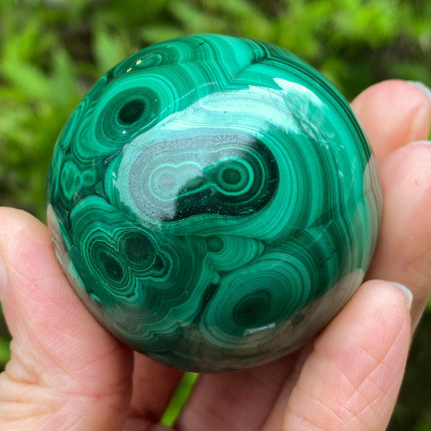 Malachite Sphere, Chatoyant