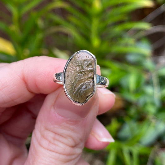Moldavite Ring, Size 4