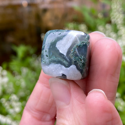 Moss Agate Cube