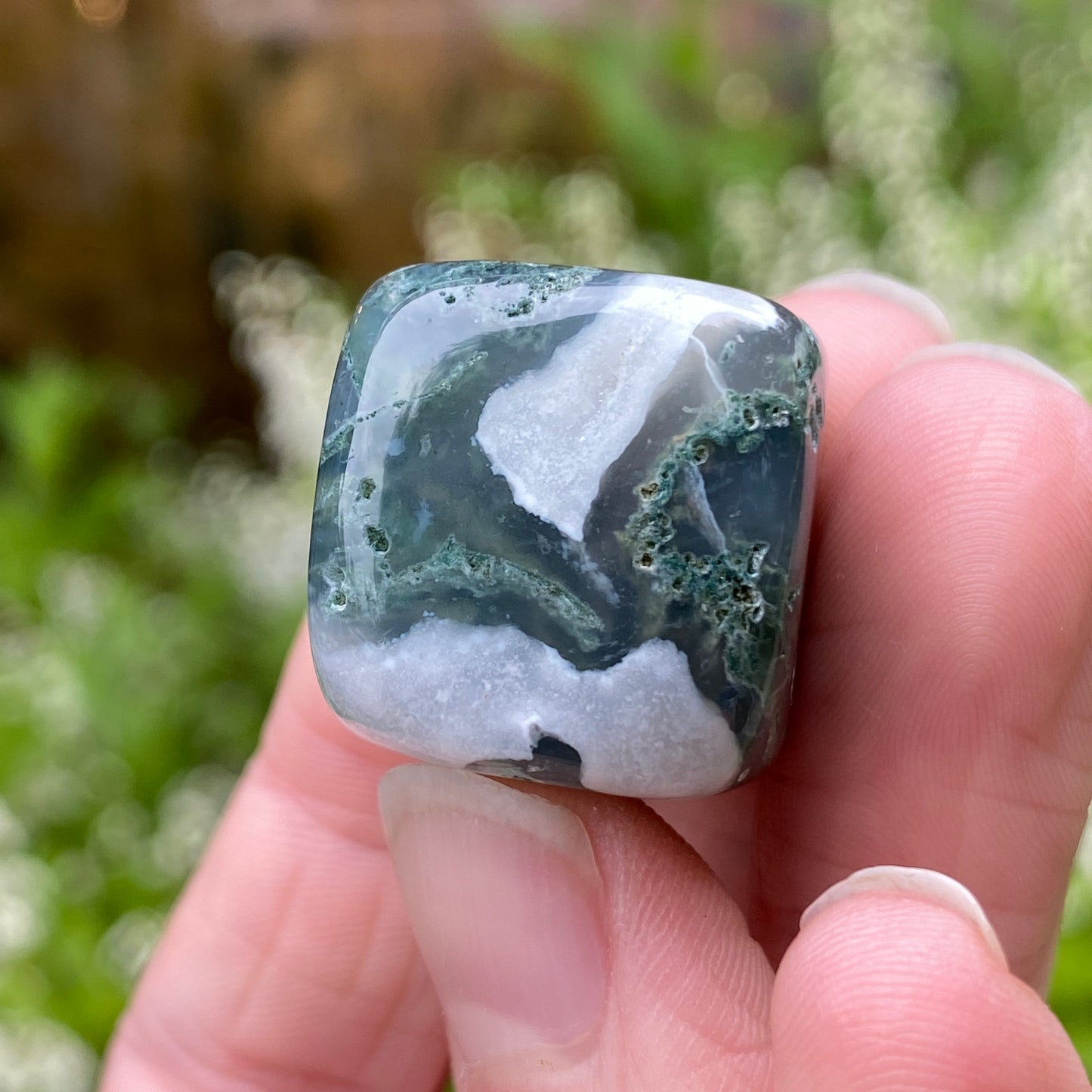 Moss Agate Cube