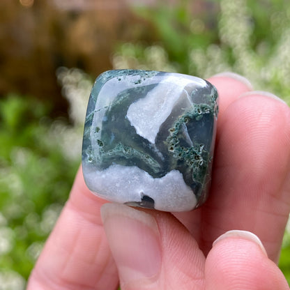 Moss Agate Cube