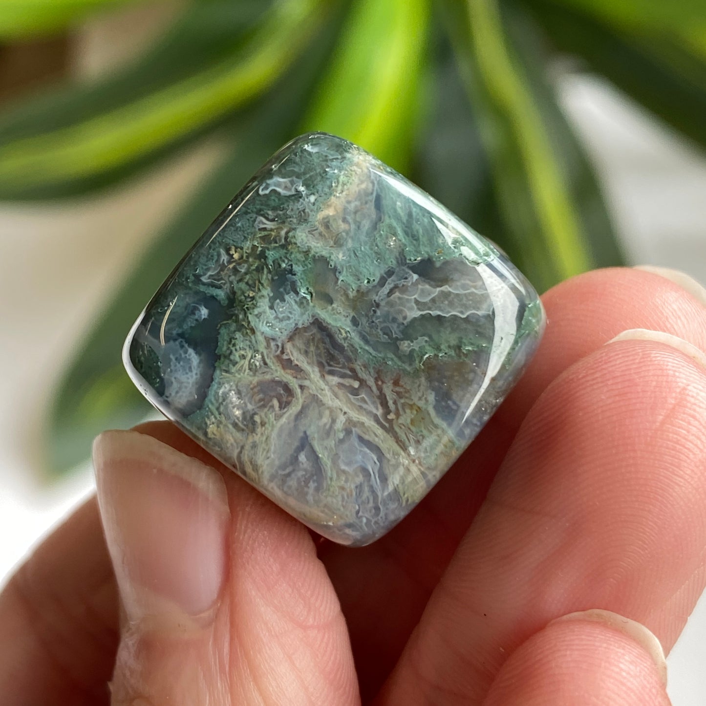 Moss Agate Cube