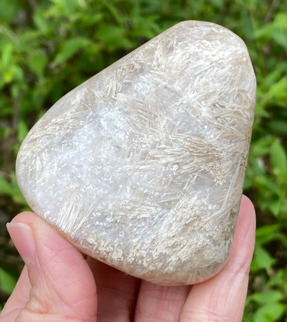 Natrolite Palm Stone with Rinkite