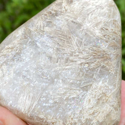 Natrolite Palm Stone with Rinkite