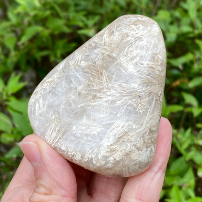 Natrolite Palm Stone with Rinkite