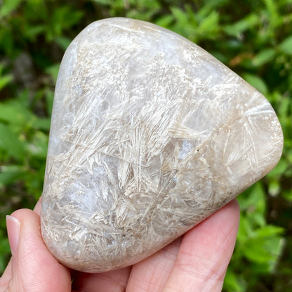 Natrolite Palm Stone with Rinkite