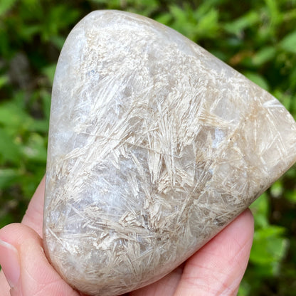 Natrolite Palm Stone with Rinkite