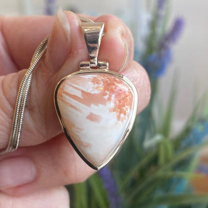 Scolecite with Stilbite Pendant