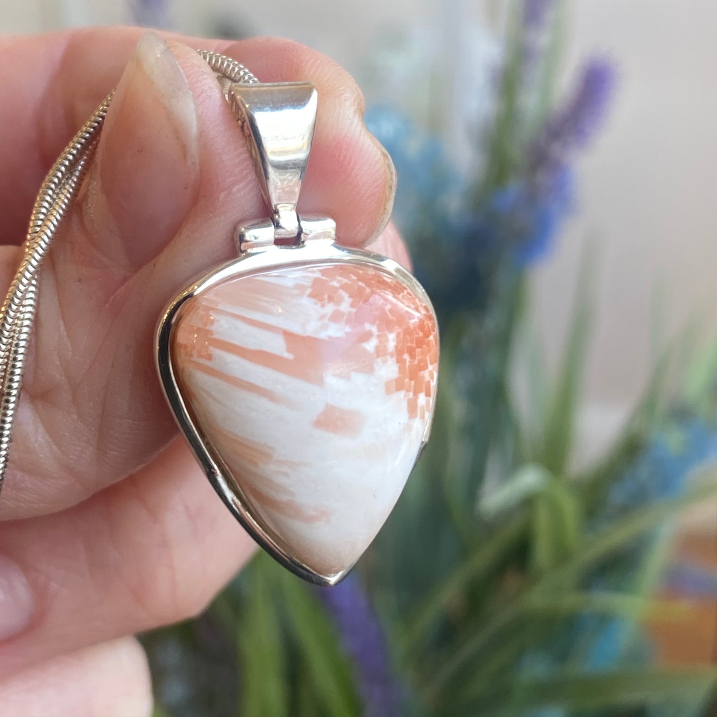 Scolecite with Stilbite Pendant