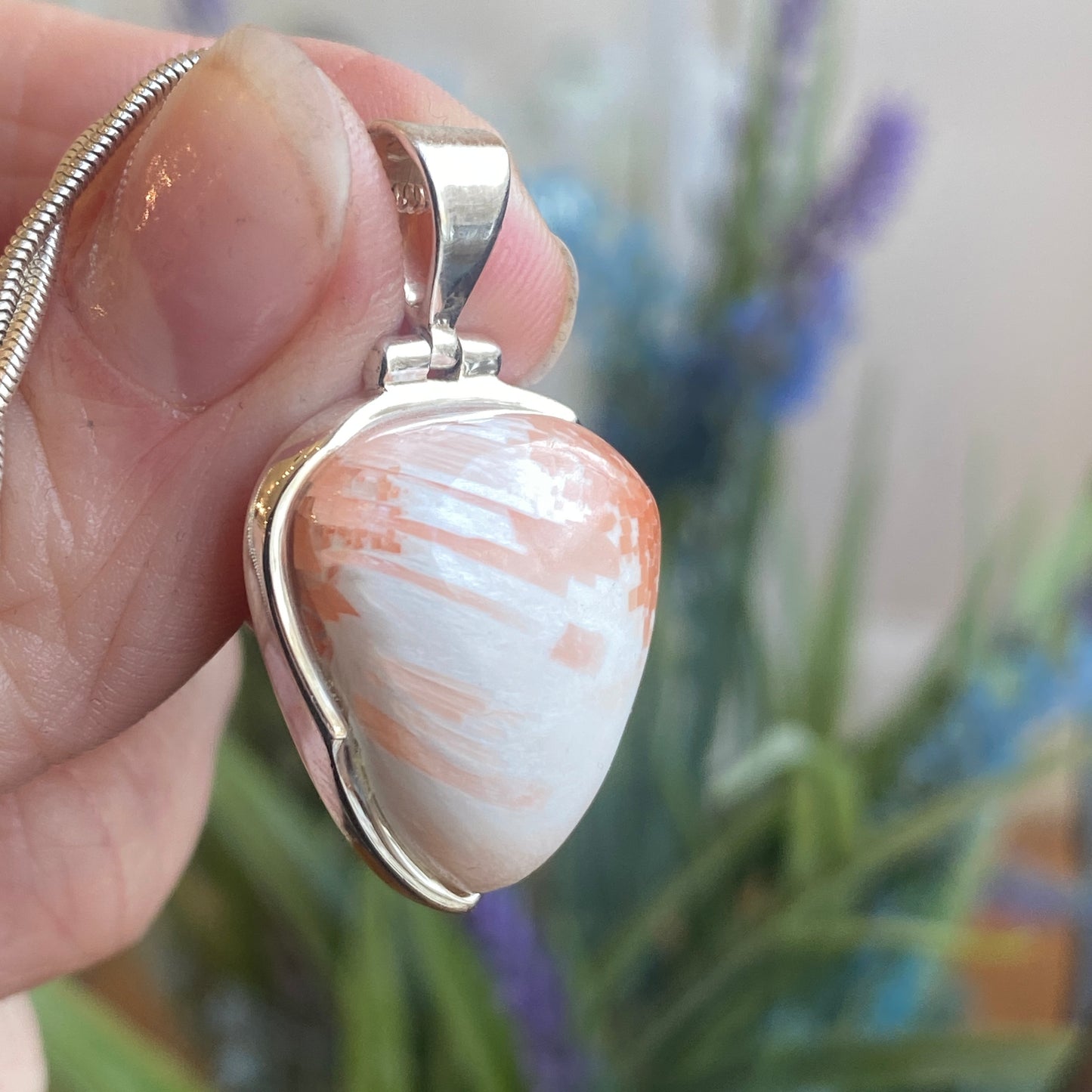 Scolecite with Stilbite Pendant