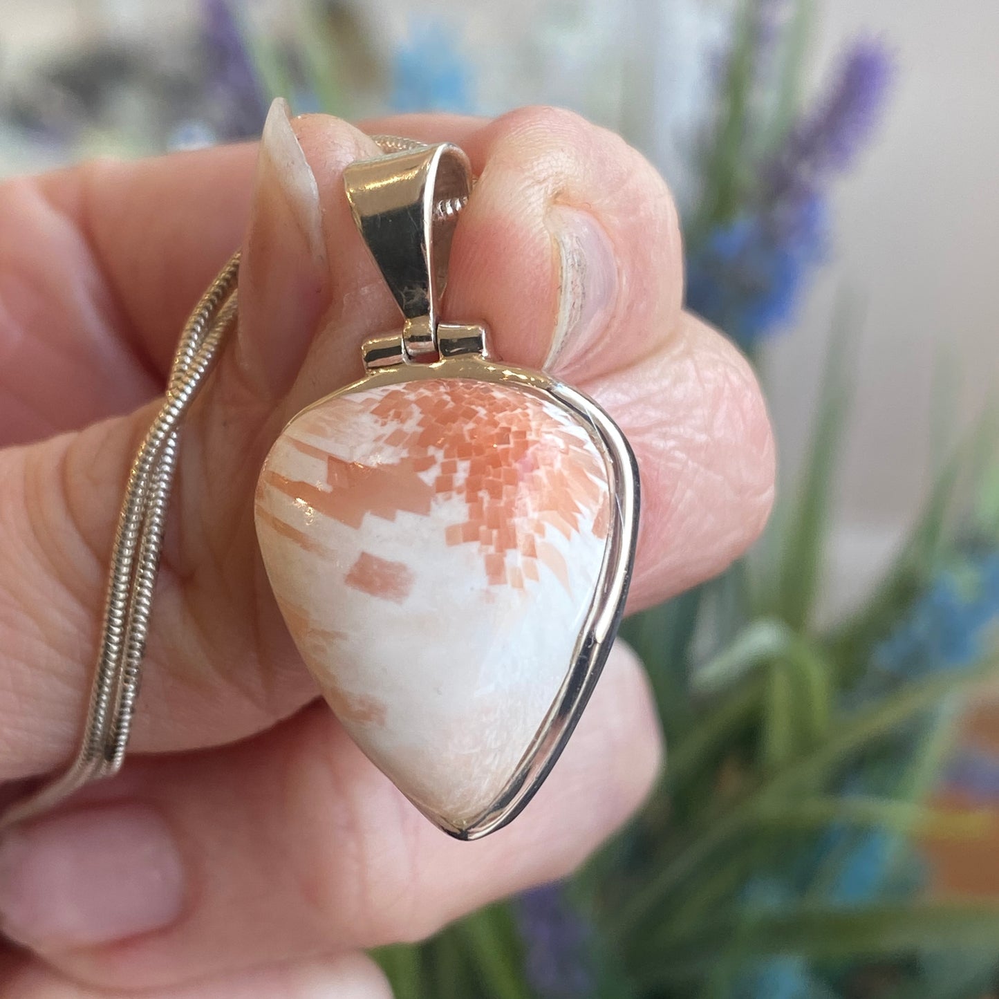 Scolecite with Stilbite Pendant