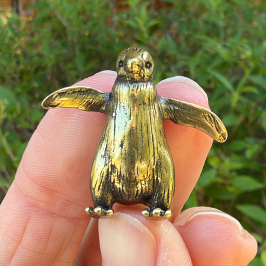Penguin Figurine, Solid Brass Spirit Animal