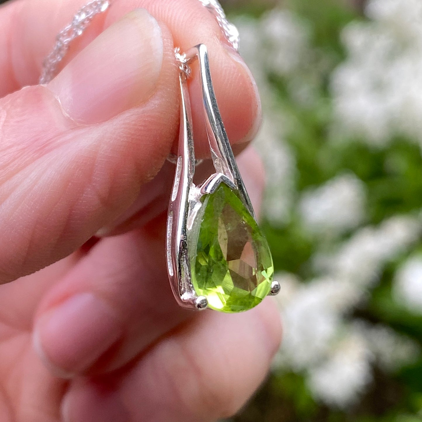 Peridot Raindrop Pendant