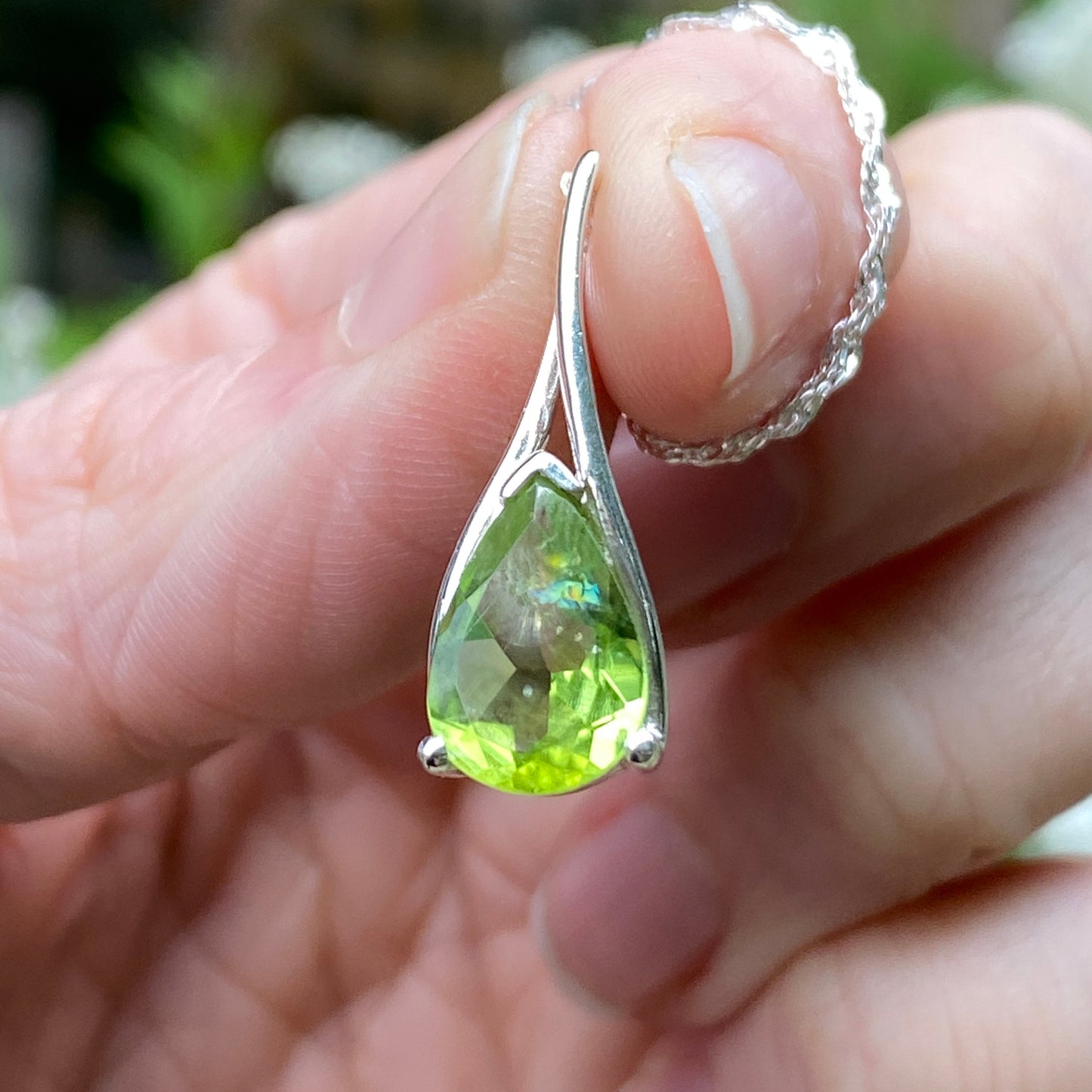 Peridot Raindrop Pendant