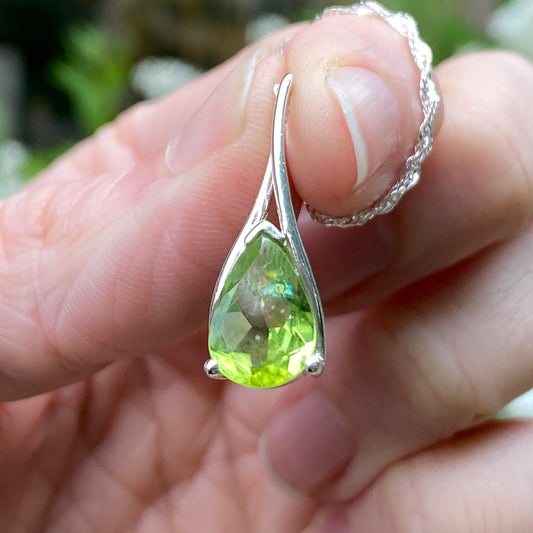 Peridot Raindrop Pendant