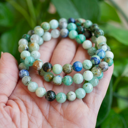 Phoenix Stone Bracelet, Turquoise, Chrysocolla, Malachite