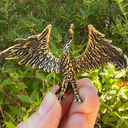 Phoenix Figurine, Solid Brass Spirit Animal