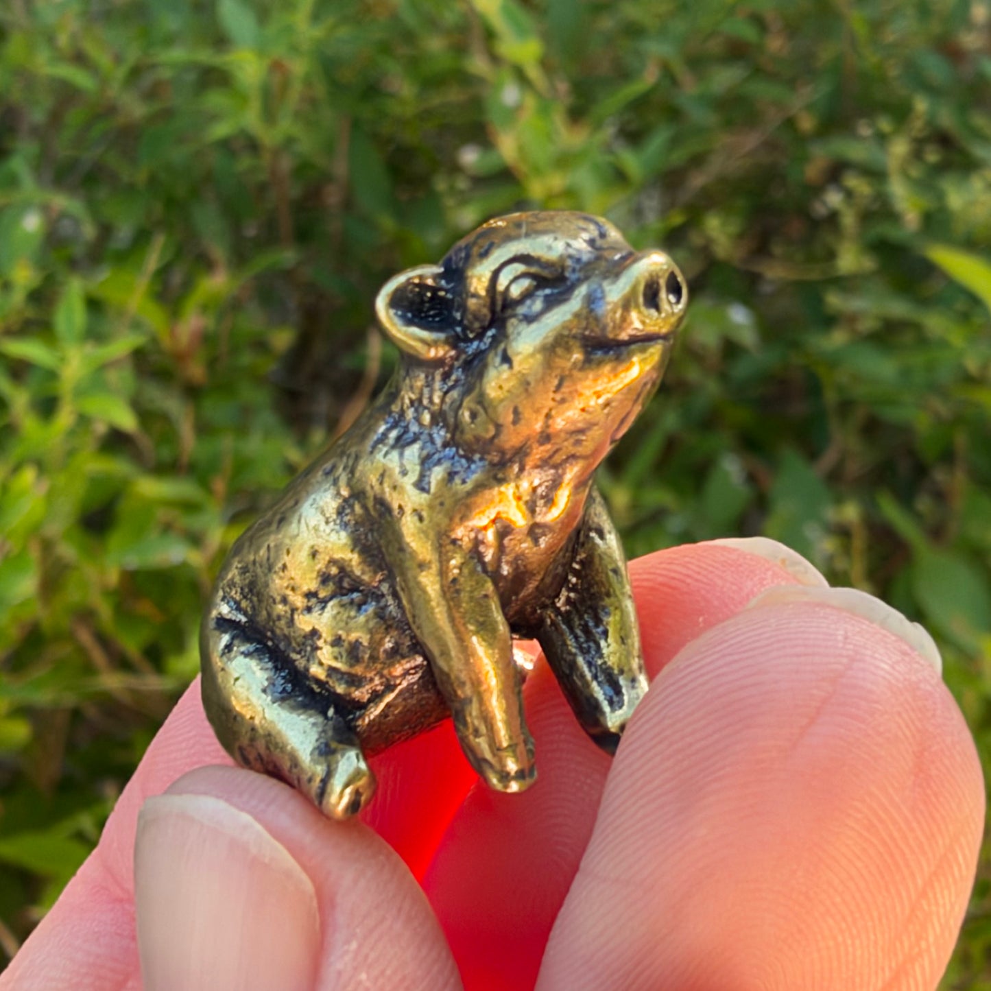 Pig Figurine, Solid Brass Spirit Animal