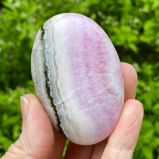 Pink Aragonite Palm Stone