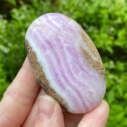 Pink Aragonite Palm Stone