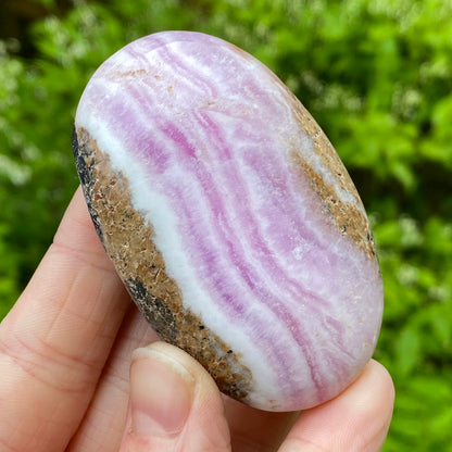 Pink Aragonite Palm Stone