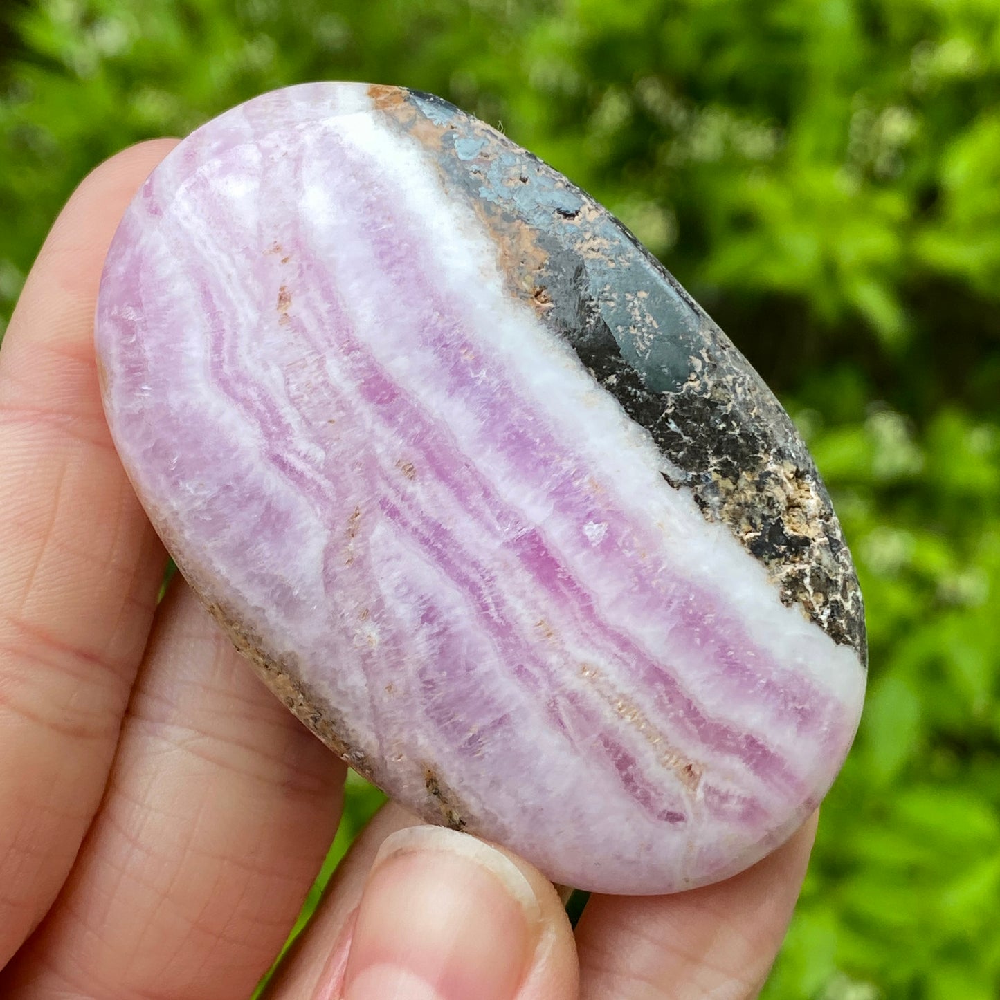 Pink Aragonite Palm Stone