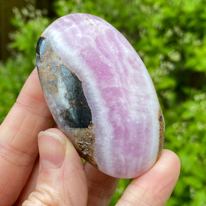 Pink Aragonite Palm Stone