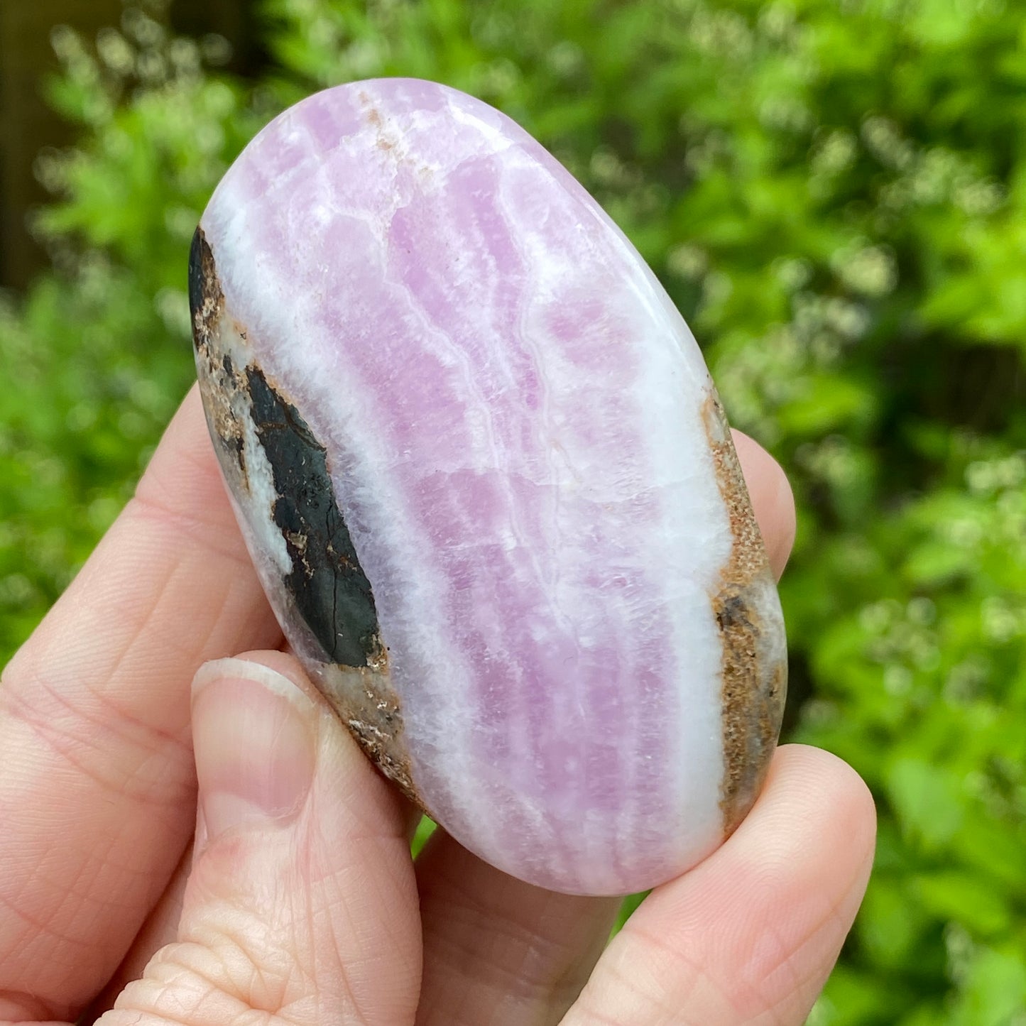 Pink Aragonite Palm Stone